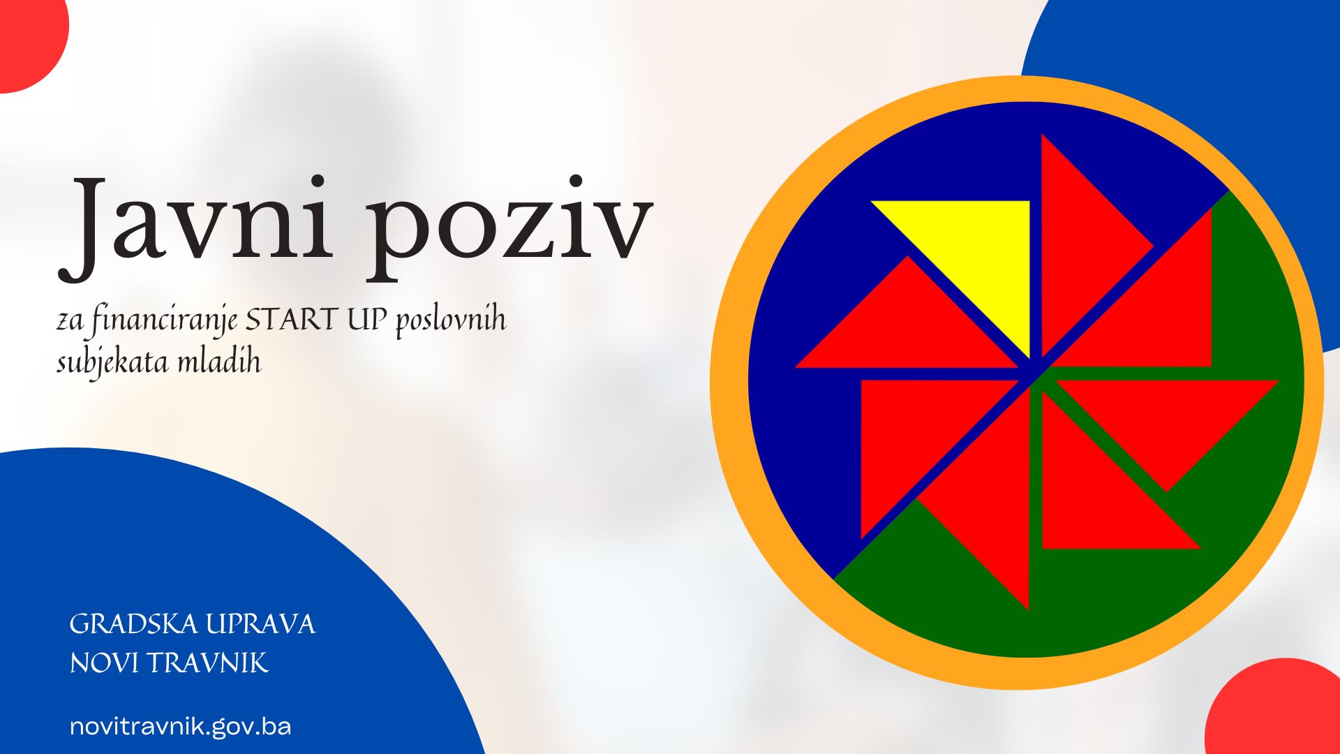 Javni poziv za financiranje START UP poslovnih subjekata mladih
